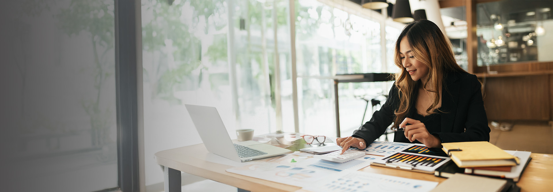 business woman at her desk