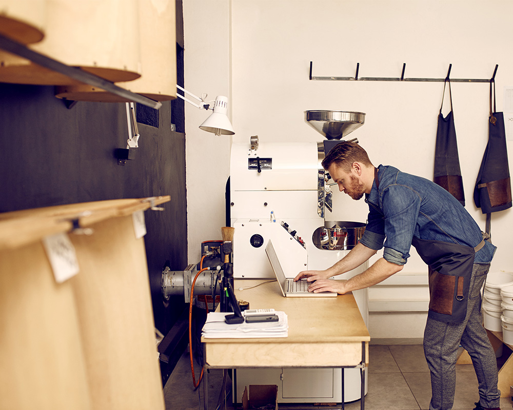 business man working