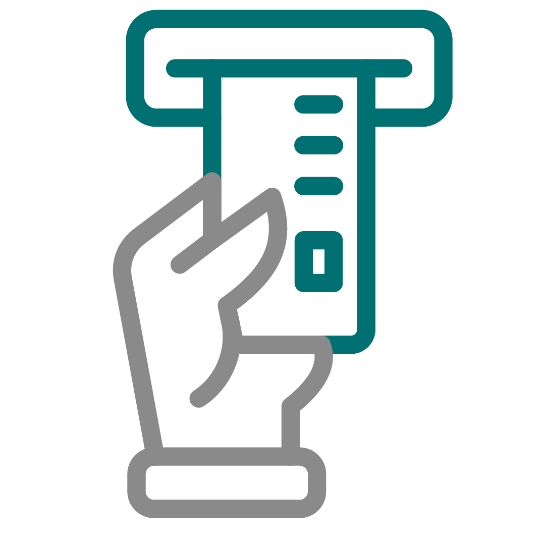 debit card icon gray and teal