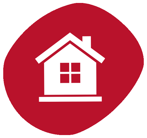 Home icon red background