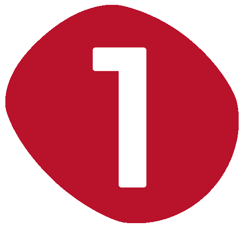 number one icon red background