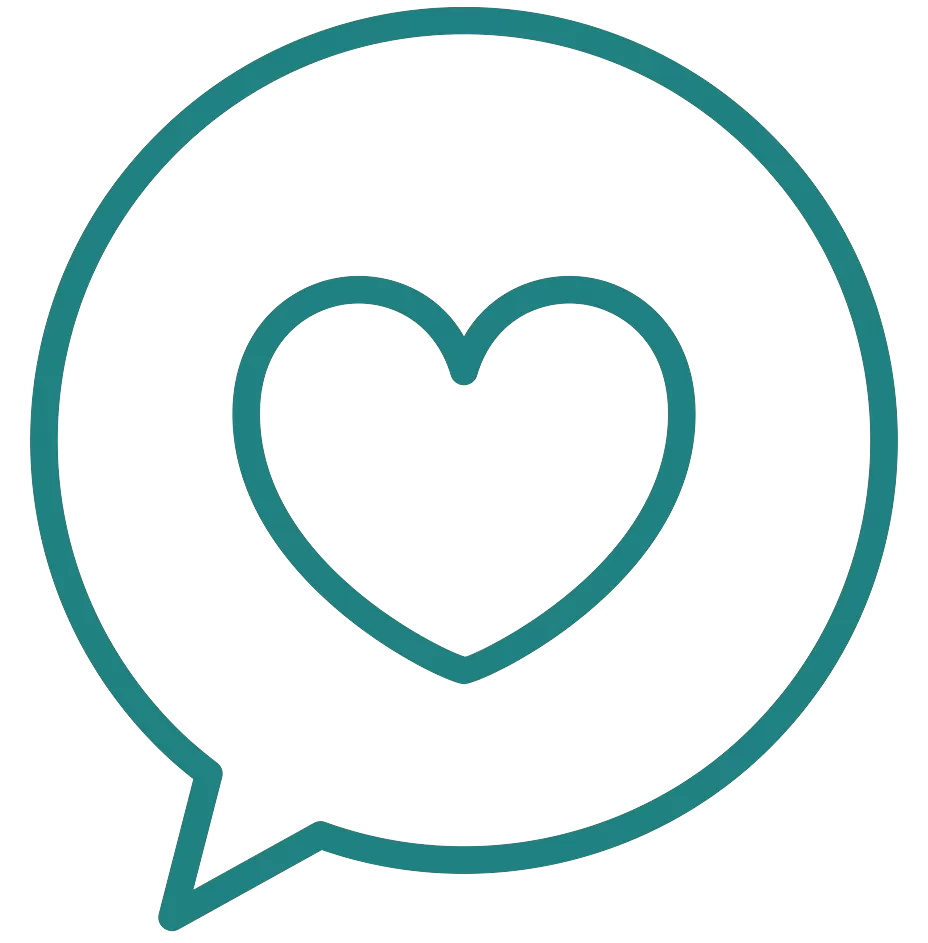 heart chat bubble icon