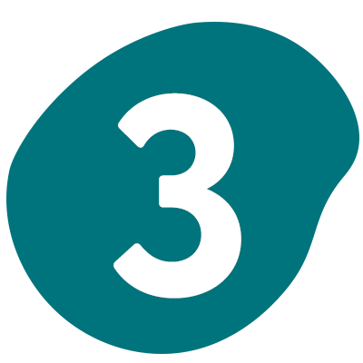 number three teal background